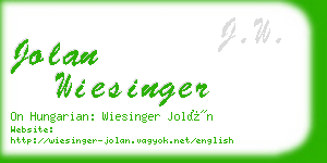 jolan wiesinger business card